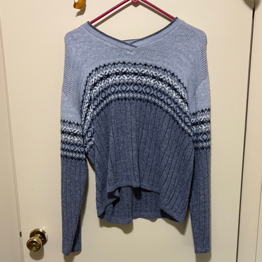 Dress Barn Blue and Gray Women's Sweater